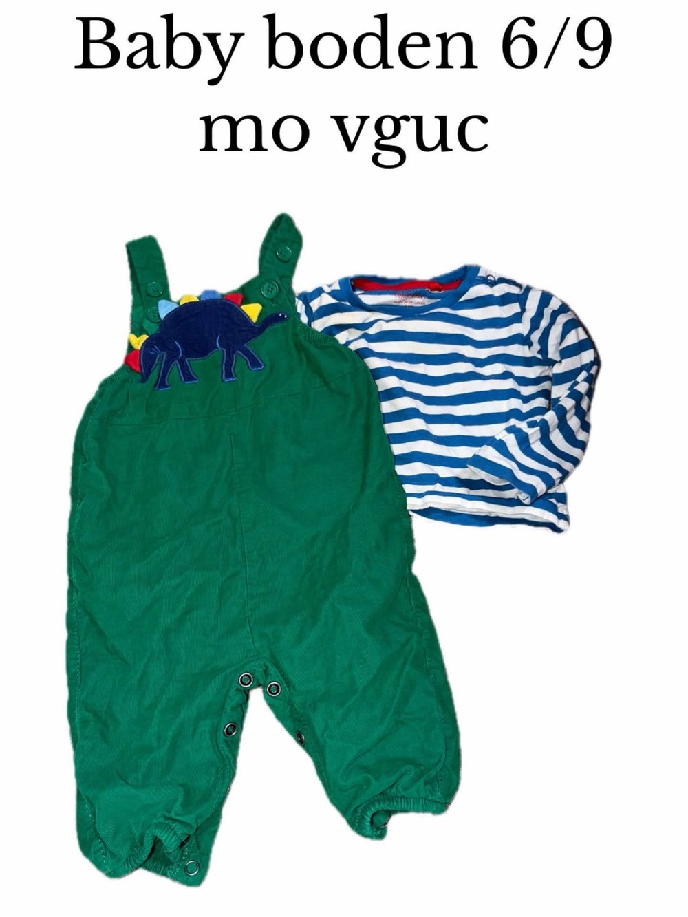 Baby boden 6-9 month dinosaur overalls